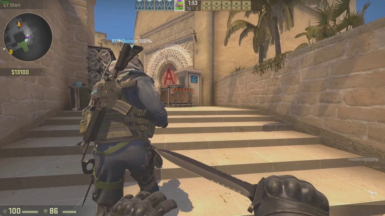 CS:GO Mirage CT Side Palace Bots Ace - YouTube