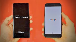 Samsung Galaxy Note 8 vs Google Pixel Android 8.0 Oreo - Speed Test! (4K)