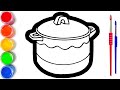 Bolalar uchun qozon rasm chizish/Drawing pot for children step by step/Рисование горшок для детей