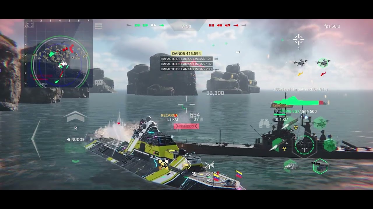 New Hampshire! Las 3 primeras kills fueron en 40 segundos! El daño que le impactó al richeliu 508k 😳