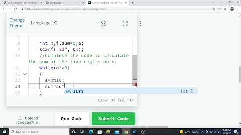 Sum Of Digits of Five Digit Number||Hackerrank C Solutions