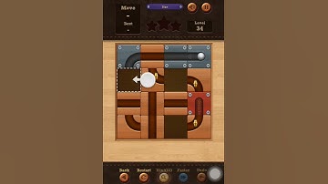 Roll the Ball slide puzzle Star Level 34 Solution