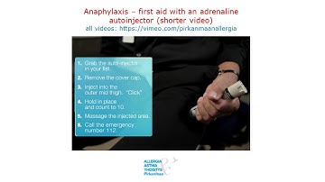 Anaphylaxis - fist aid with an adrenaline autoinjector (shorter video)