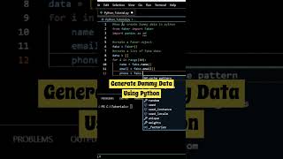 How to Generate Dummy Data Using Python #shorts #coding #programming  #python