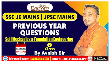 SSC JE MAINS | JPSC MAINS | SOIL MECHANICS & FOUNDATION ENGG. | PREVIOUS YEAR QUESTIONS | CLASS 2
