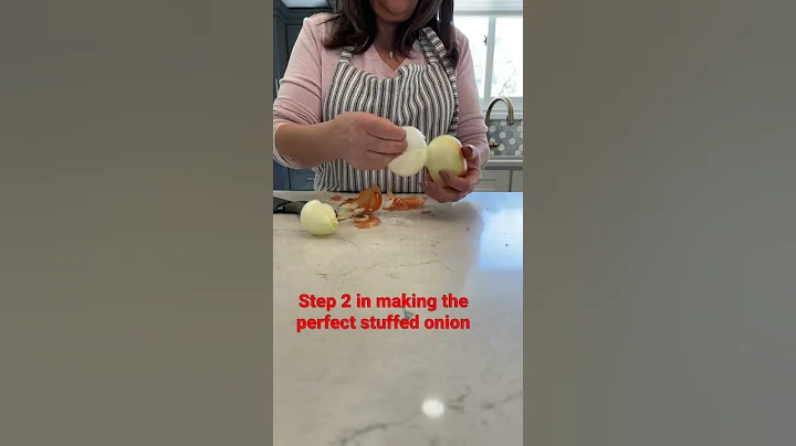 Step 2 in making the perfect stuffed onion