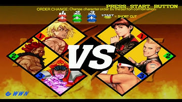 Capcom Vs. SNK 2: Ken, Akuma, M. Bison 3 on 3 Arcade Hardest Difficulty (PS3) (1080p 60fps)