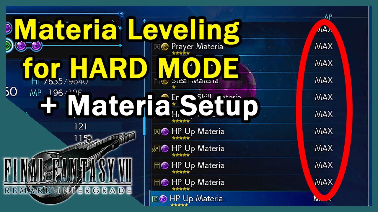 Level Up Materia Guide (15k AP/hour) - Final Fantasy VII REMAKE INTERGRADE | HARD MODE Materia Setup