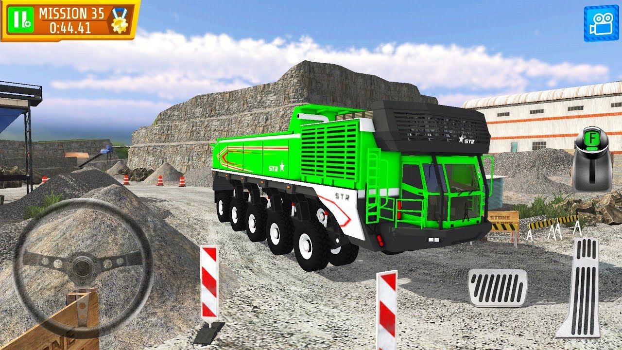 20-Wheel Quarry Construction Vehicles Drive Simulator Experience - Mobile Android Driving King