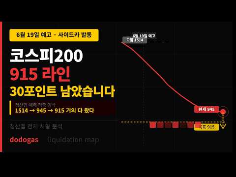 코스피200 청산맵 | 6월 19일 예고한 915 라인 30포인트 남았습니다