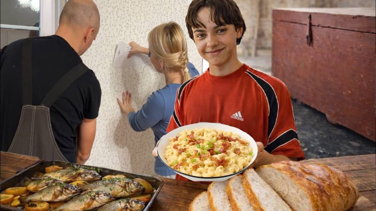 ВТОРОЙ МЕСЯЦ ДЕЛАЕМ РЕМОНТ/СЫН ГОТОВИТ,МЫ КЛЕИМ ОБОИ/НАШЛИ В САРАЕ ТРИ СУНДУКА/ПЕЧЕМ ДОМАШНИЙ ХЛЕБ