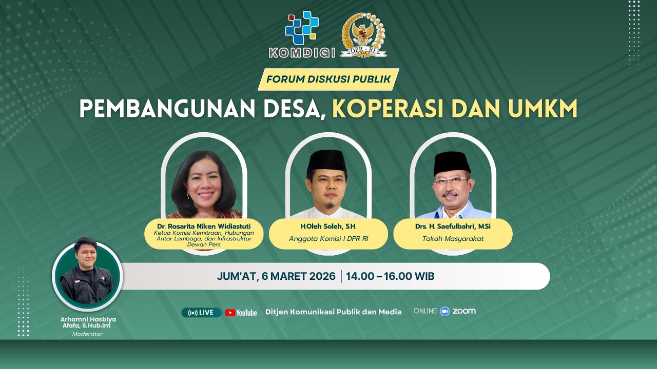 Forum Diskusi Publik “Pembangun Desa, Koperasi dan UMKM”