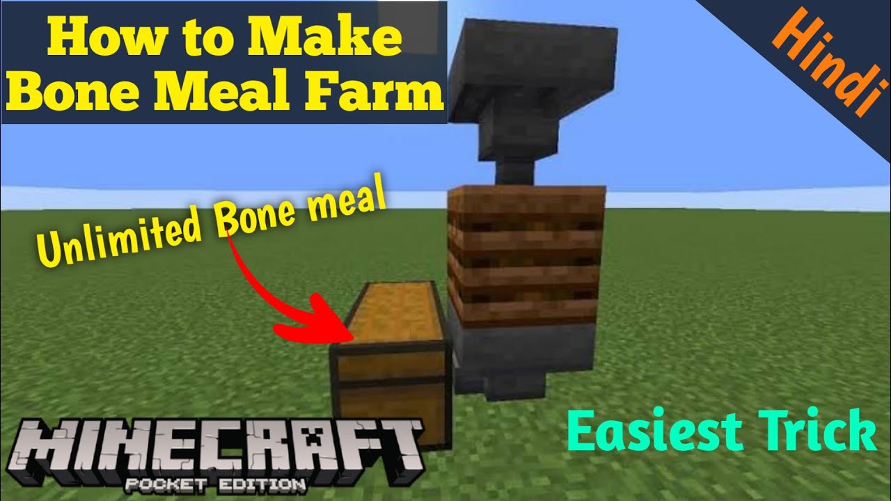How to Make Bone Meal Farm Minecraft Bedrock / Pocket Edition - YouTube