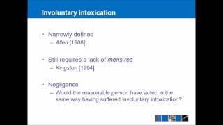 Criminal Law - Intoxication