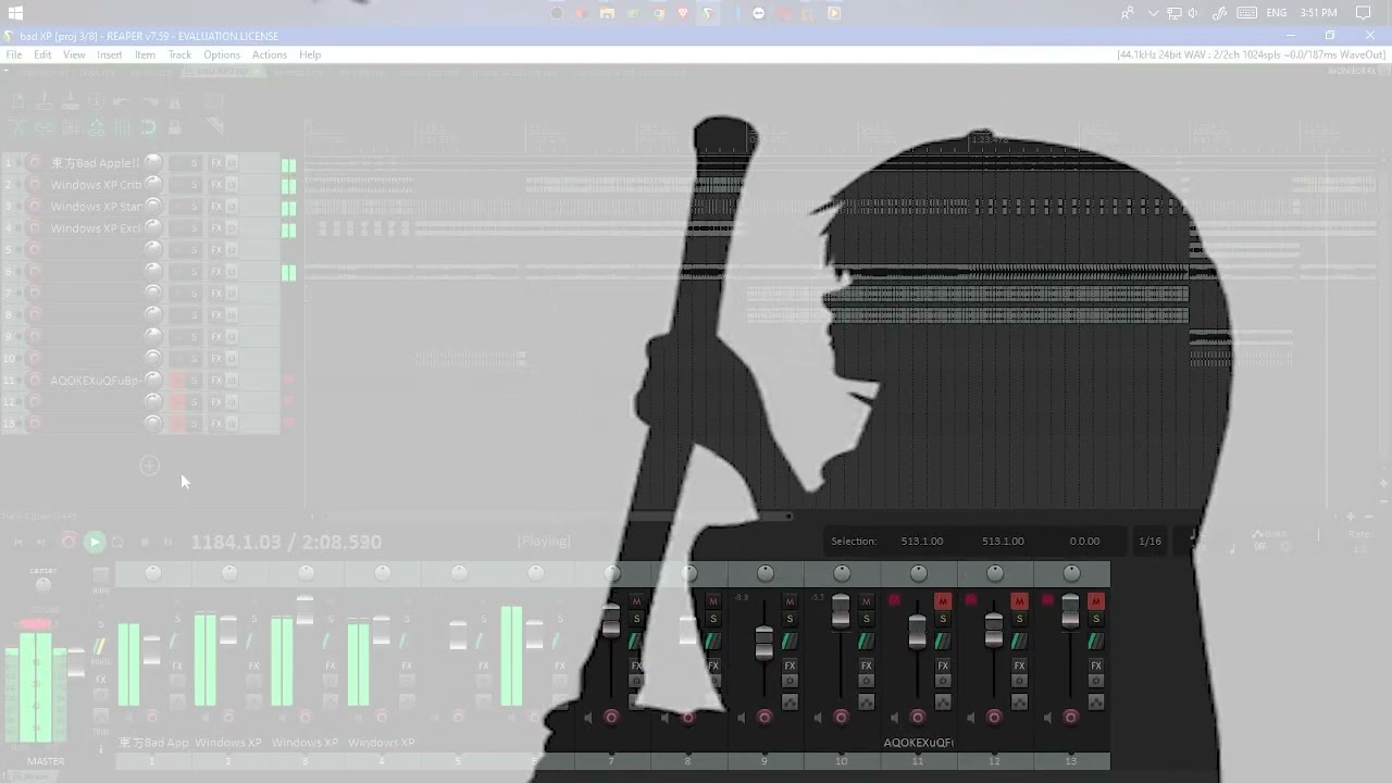 Bad Apple but Windows XP Sound scheme