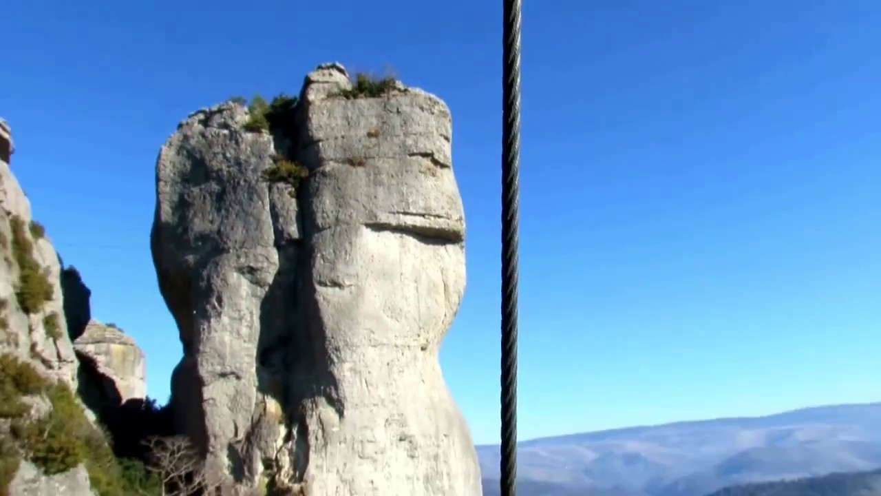 VIA FERRATA de ROCHEFORT  ( FLORAC )... EXTREME...K6 ... sortie gauche !!! 16 Mars 2017
