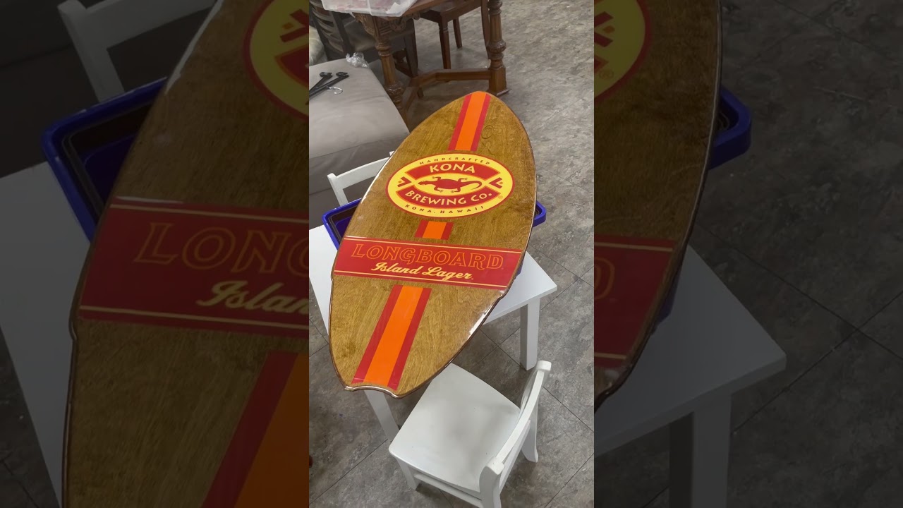 $800 Goodwill find vintage beer sign Kona brewing co surfboard