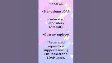 What are the different User Registries supported in WebSphere? #shorts #websphere #middleware