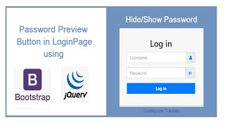 Celebrity Password Preview Button in Bootstrap Login using jQuery Profile