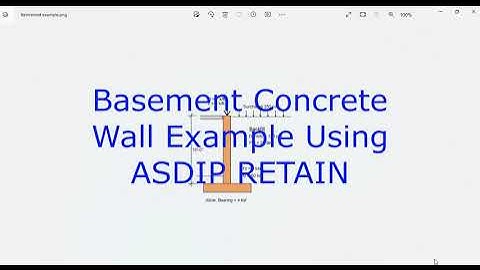 Basement Concrete Wall Example Using ASDIP RETAIN