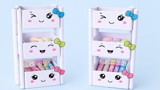 DIY Cute Paper Organizer ✨🎀/ No Glue! No Scissors! No Stapler!🌸 Easy Kawaii Storage Idea 💙