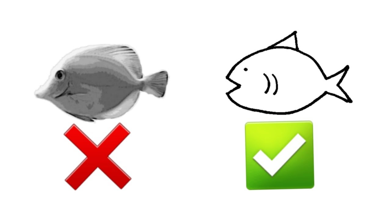 How to draw the right fish easy || correct fish drawing || easy fish ...