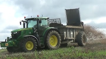 Ploughing, Loading & Spreading Muck with FOUR John Deeres & JCB 414S