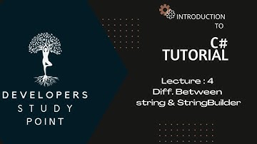 Diff. between string & StringBuilder | C# Tutorial for Beginners | Csharp | developersstudypoint