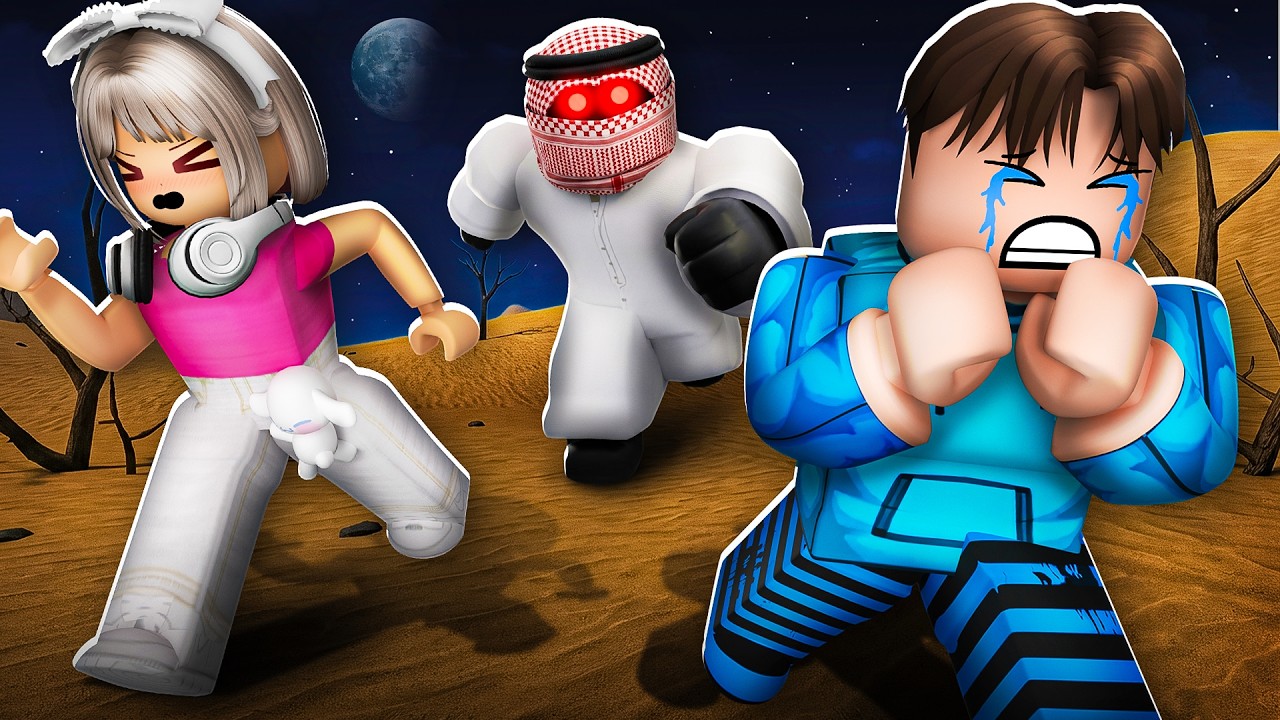 روبلوكس ضعنا بالبر انا وجوجو ومسكنا ابو فانوس ! lost in the desert