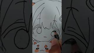This Drawing is Too Cute 🥹|| Cute Girl Art ✨|| Kawaii Art|| #shorts #kawaii @My Art Gallery Hub