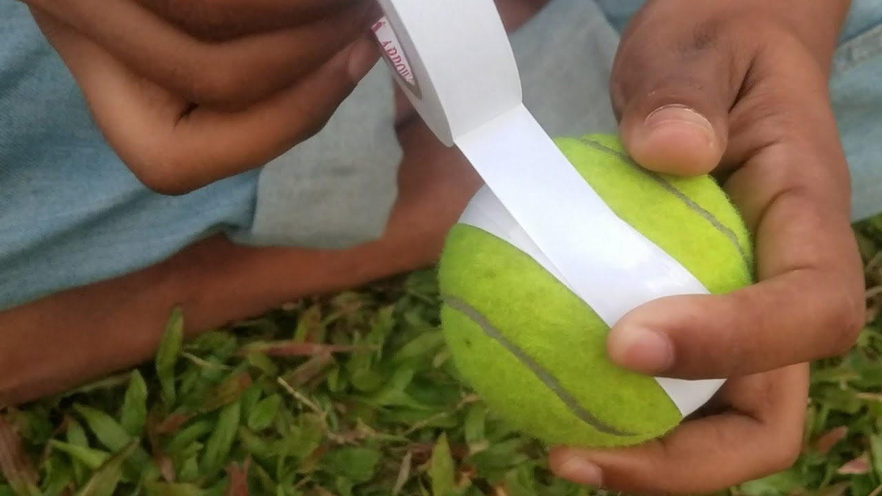 How to tape a tennis ball for Cricket match দেখুন ছেলেটি কত সুন্দর করে