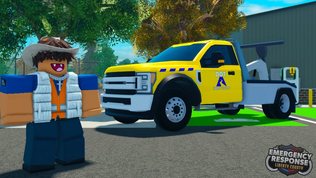 stealing moderator and police cars with the tow truck in Liberty County RP