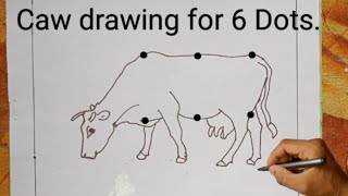 Caw Drawing For 6 Dots. Caw Drawing Easy. Dots Drawing.