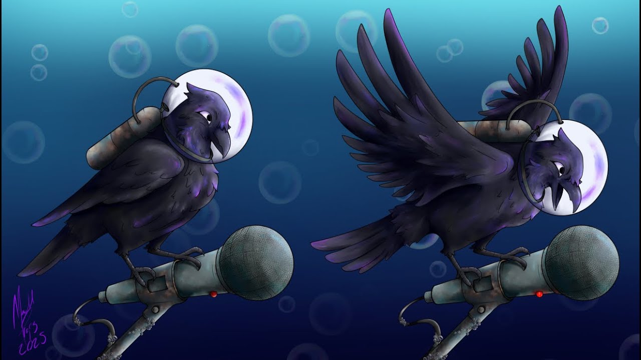 Raven Floating Line Full Timelapse - Underwater Raven PNG model - commission - YouTube