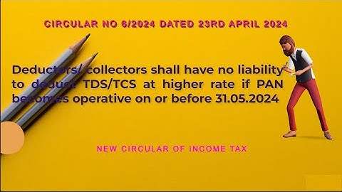 CBDT Extents  PAN - Aadhaar link till 31.05.2024 || CBDT Circular No. 6/2024: ||