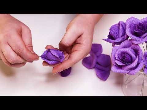 ПРОСТЫЕ розы из гофрированной бумаги / 8 МАРТА / DIY Rose of corrugated paper