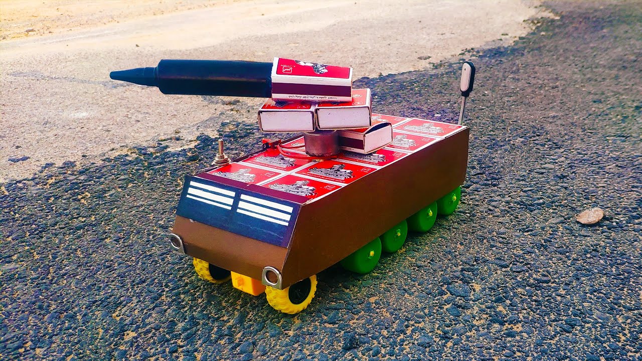 How to make Matchbox Military Tank at home -War with soldiers