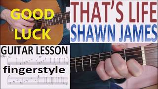 THAT'S LIFE - SHAWN JAMES fingerstyle GUITAR LESSON