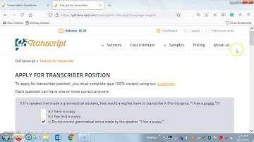 GoTranscript MCQ test answers 22 June 2021