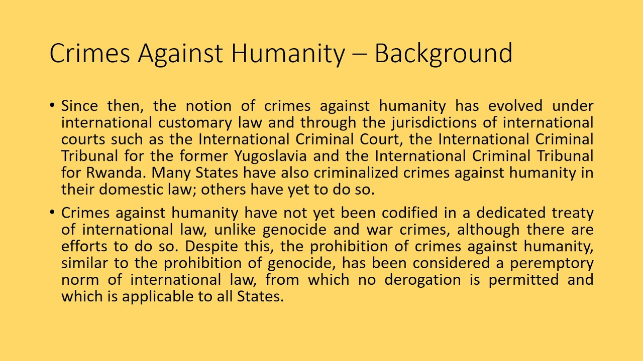 essay about crime against humanity