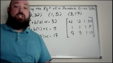 Writing the Equation of a Parabola Given Three Points