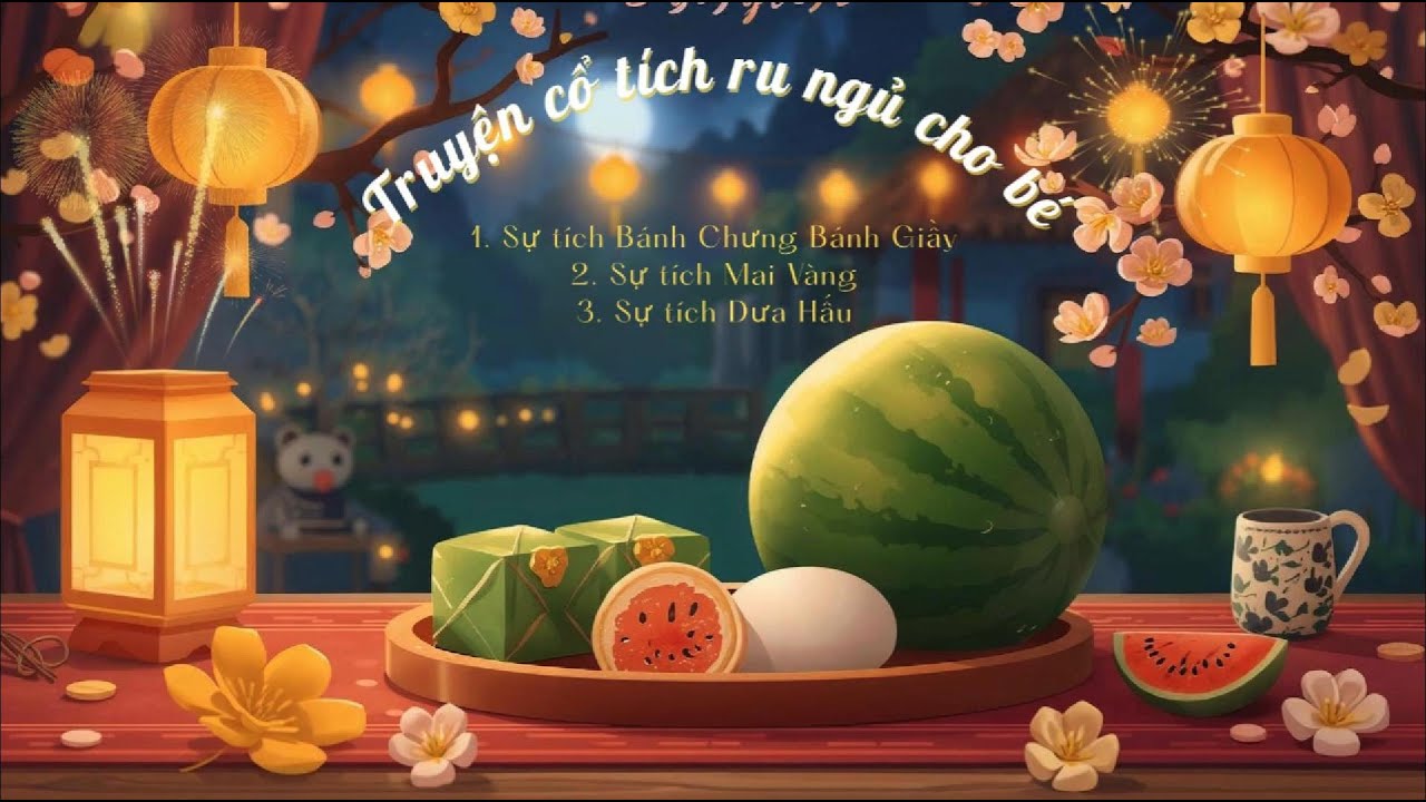 🌙 Sleep 5 | Bộ 3 Truyện Tết Việt Nam – Bánh Chưng Bánh Giầy, Mai Vàng, Dưa Hấu | Radio Kids Sleep