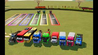 TRANSPORTING AMBULANCE, TRUCK, MIXER TRUCKS, BUS WITH TRAIN FARMING SIMULATOR 22!