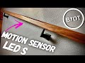 How To Install Stair Handrail On Stairs : DIY WALNUT RAIL WITH MOTION SENSOR LIGHT