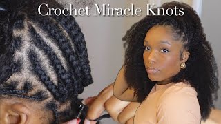 Detailed Half Miracle Knots / Half Crochet - 3c 4a Kinky Coily Hair | Hot Braids