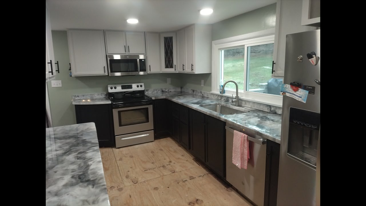 Slippy Kitchen New Epoxy Countertops in Slippery Rock Kitchen - YouTube