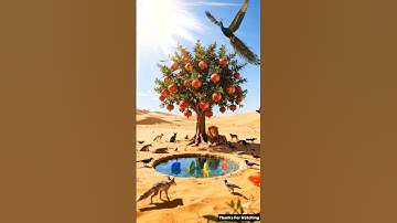 The lion saved the pomegranate plant from drying up by watering it 😭 #ai #tree #saved