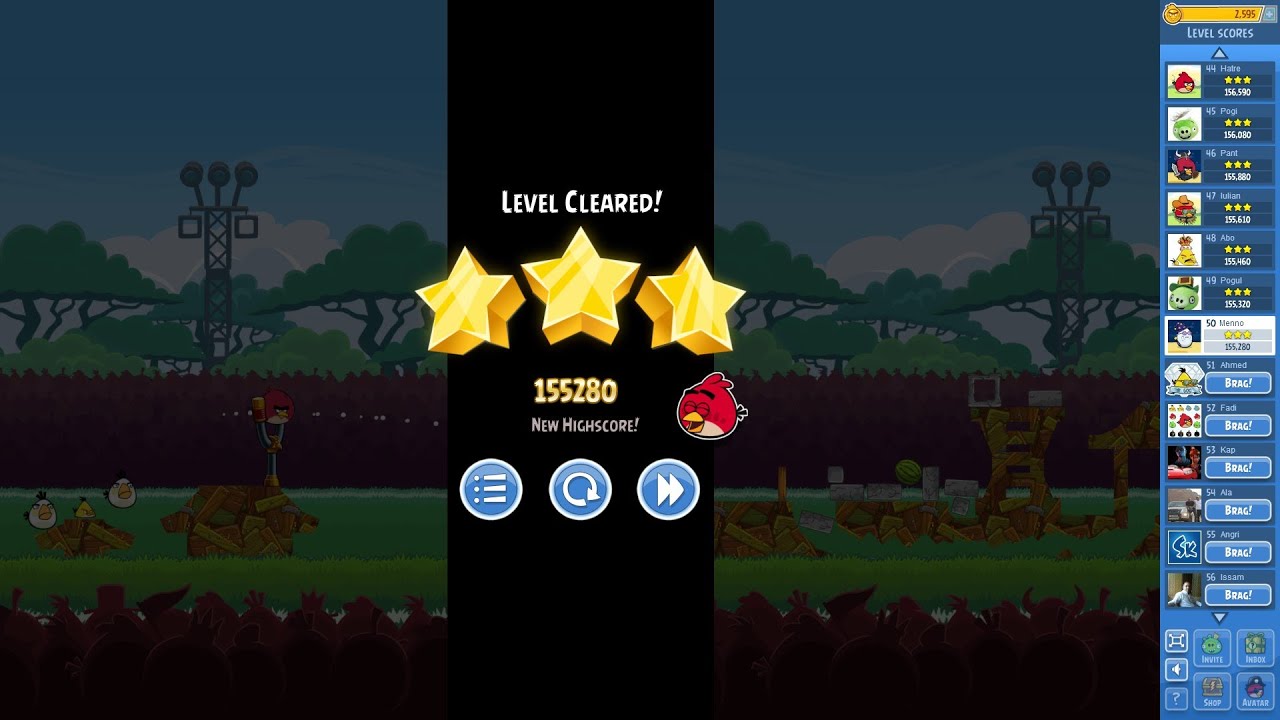 Angry Birds Friends Tournament Week 60 Level 1 High Score 155k (Power-ups)
