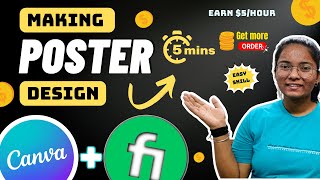 Creating Poster in Canva within 5 minutes | Canva and fiverr | Easy canva skill screenshot 5