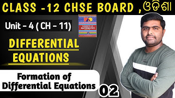 Formation of Differential Equations || chapter 11chse odisha || elements of mathematics solution ||